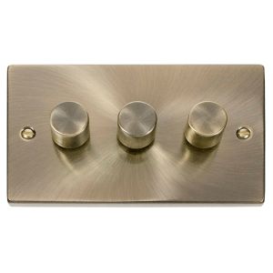 Dimmer Switch TE 3 Gang 2 Way 100W - Antique Brass