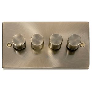 Dimmer Switch TE 4 Gang 2 Way 100W - Antique Brass