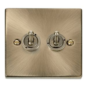Toggle Switch 2G 2 Way 10AX - Antique Brass