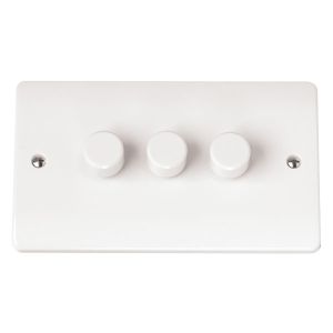 Dimmer Switch TE 3 Gang 2 Way 3x100W White