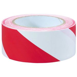 Red &amp; White Hazard Tape - 33m x 50mm