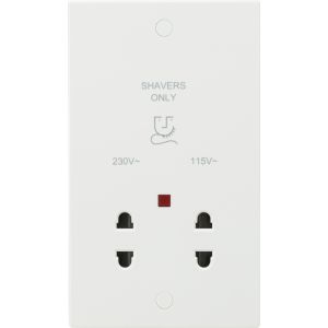 Shaver Socket Dual 115/230V + Neon
