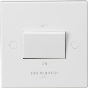 Plate Switch 1G TP Fan Isol Whi
