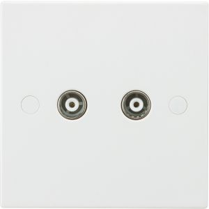 Coaxial Socket TV/FM Twin Non-Isol Whi
