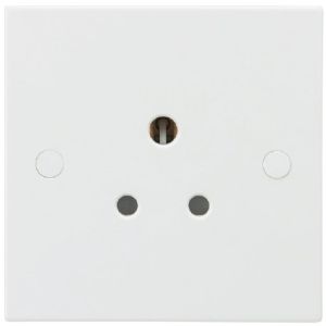 Socket 1g Unswitched 5A Whi Round Pin
