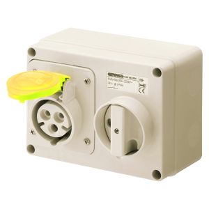 Horizontal Switched Interlocked Sockets - 16A 2P+E 110V 4H