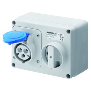 Horizontal Switched Interlocked Sockets - 16A 2P+E 230V 6H