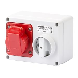 Horizontal Switched Interlocked Sockets - 16A 3P+E 400V 6H