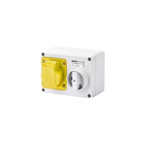 Horizontal Switched Interlocked Sockets - 32A 2P+E 110V 4H 