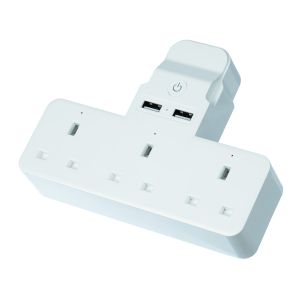 Wi-fi 3-way 13A socket &amp; 2-way USB adaptor
