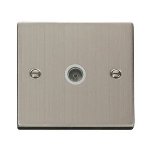 Single coaxial socket outlet - white inserts