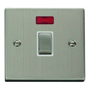 20 Amp DP Plate Switches with neon - white insert