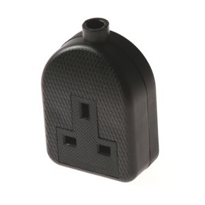 Unwired Rubberised Sockets - 13A 1 gang extension socket - black