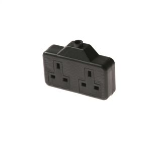 Unwired Rubberised Sockets - 13A 2 gang extension socket  - black