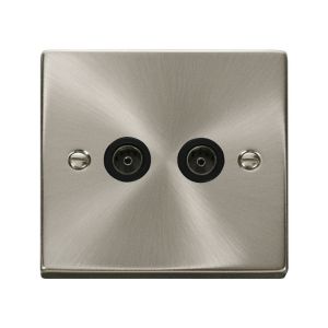 Coaxial Sockets - Twin - black inserts