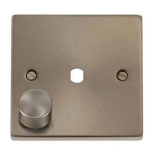 1 gang dimmer plate &amp; knob satin chrome
