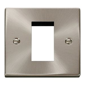 1 gang 1 module euro plate satin chrome