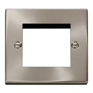 1 gang 2 module euro plate satin chrome