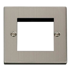 1 gang 2 module euro plate stainless steel