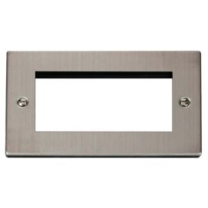 2 gang 4 module euro plate stainless steel