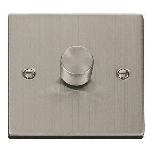 Dimmer 1 gang 2 way 100W TE stainless steel