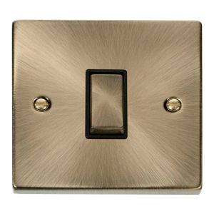 Switch 1G 2 Way 10AX - Black - Antique Brass