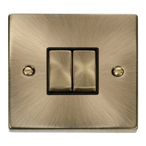 Switch 2G 2 Way 10AX - Black - Antique Brass