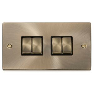 Switch 4G 2 Way 10AX - Black - Antique Brass