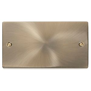 Blank Plate 2 Gang - Antique Brass