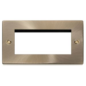 Euromod plate 2 Gang 4 Module - Antique Brass