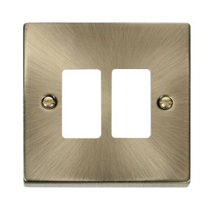 Grid plate 2 Gang - Antique Brass