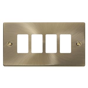 Grid plate 4 Gang - Antique Brass