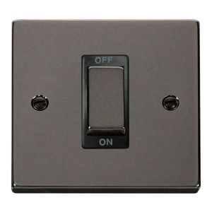 45A Ingot 1 Gang DP Switch - Black - Black Nickel