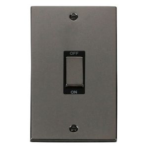 45A Ingot 2 Gang DP Switch - Black - Black Nickel