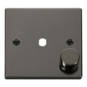 Dimmer plate &amp; Knob 1 Gang - Black Nickel