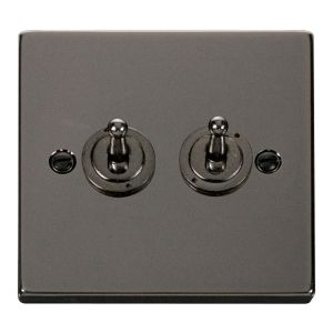 Toggle Switch 2G 2 Way 10AX - Black Nickel