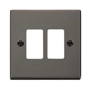 Grid plate 2 Gang - Black Nickel