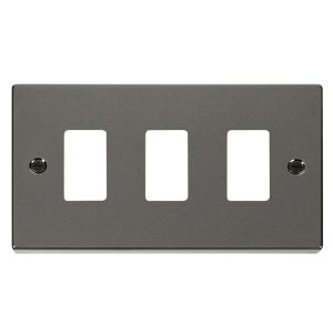 Grid plate 3 Gang - Black Nickel