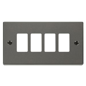 Grid plate 4 Gang - Black Nickel