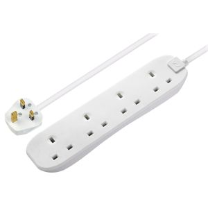 Extension lead 4 gang 5 metres white
