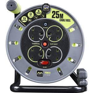 Pro-XT open extension reel 4 gang 25 metres
