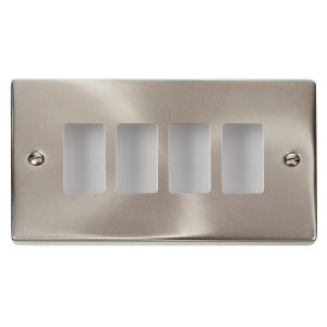 Satin Chrome Cover Plates - 4 gang