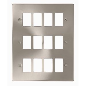 Satin Chrome Cover Plates - 12 gang