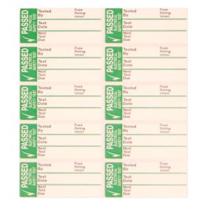  Pass test labels small 35 x 15mm Pk50