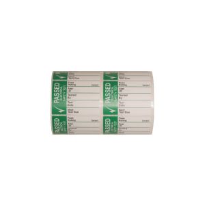  Pass test labels large 42.5 x 32.5mm Pk250