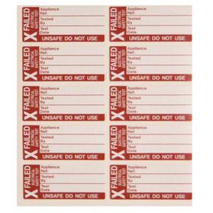  Fail test labels small 35 x 15mm Pk50