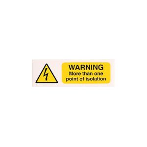 Warning more than one point of isolation - 75 x 25mm Pk10