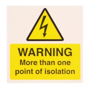 Warning more than one point of isolation - 75 x 75mm Pk10