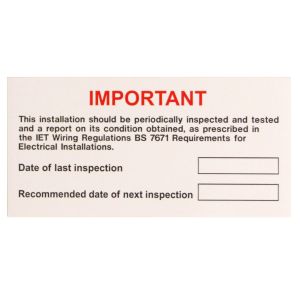 Periodic inspection label - 130 x 60mm Pk10