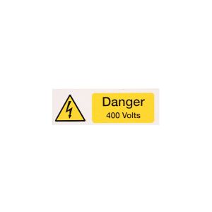 Danger 400 volts - 75 x 25mm Pk5